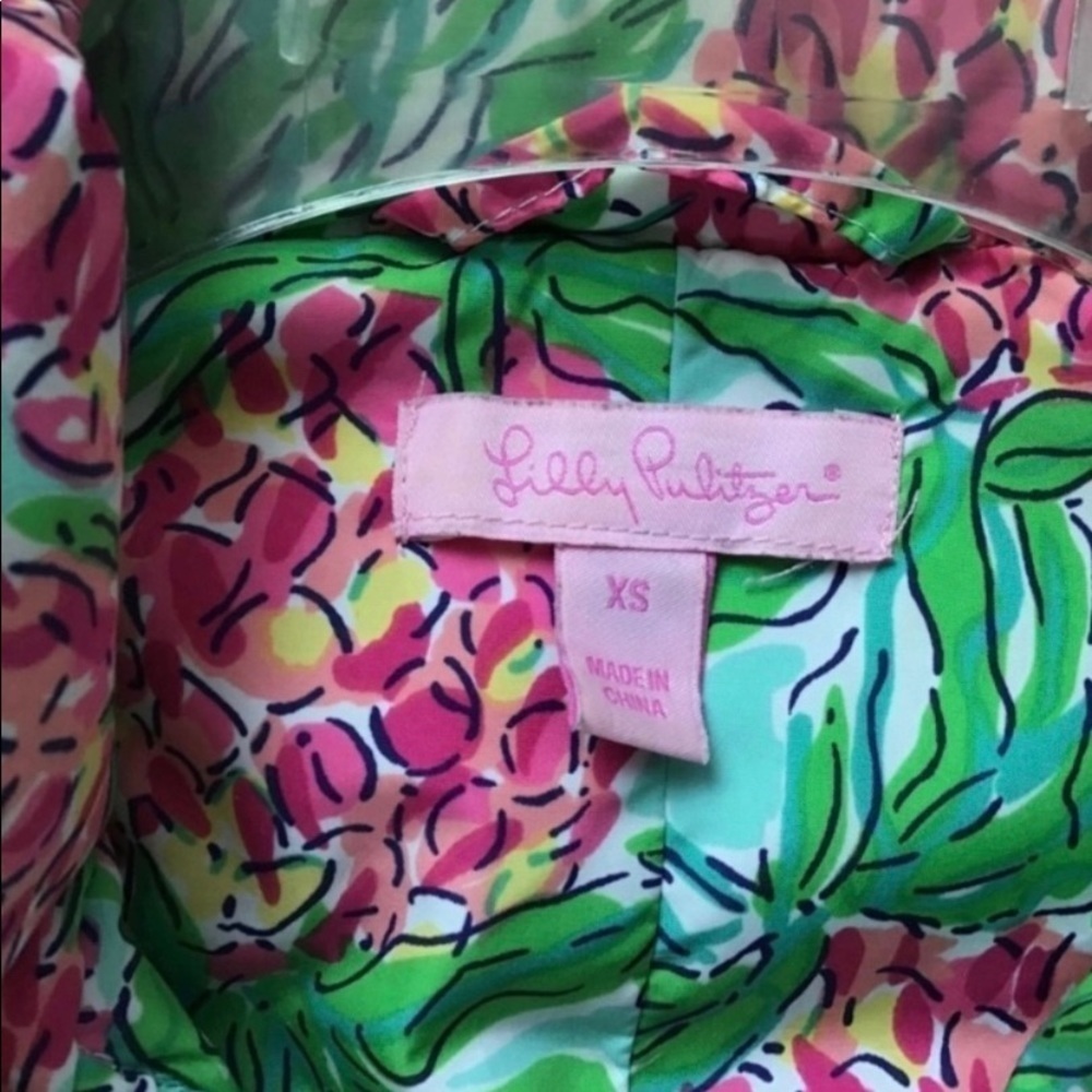 Lilly Pulitzer Vest Jacket Puffer Floral Green Size XS - Picture 6 of 7